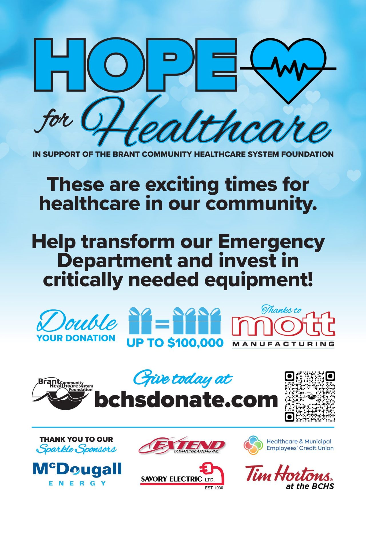 2023 Hope for Healthcare in support of the Brant Community Healthcare System Foundation poster