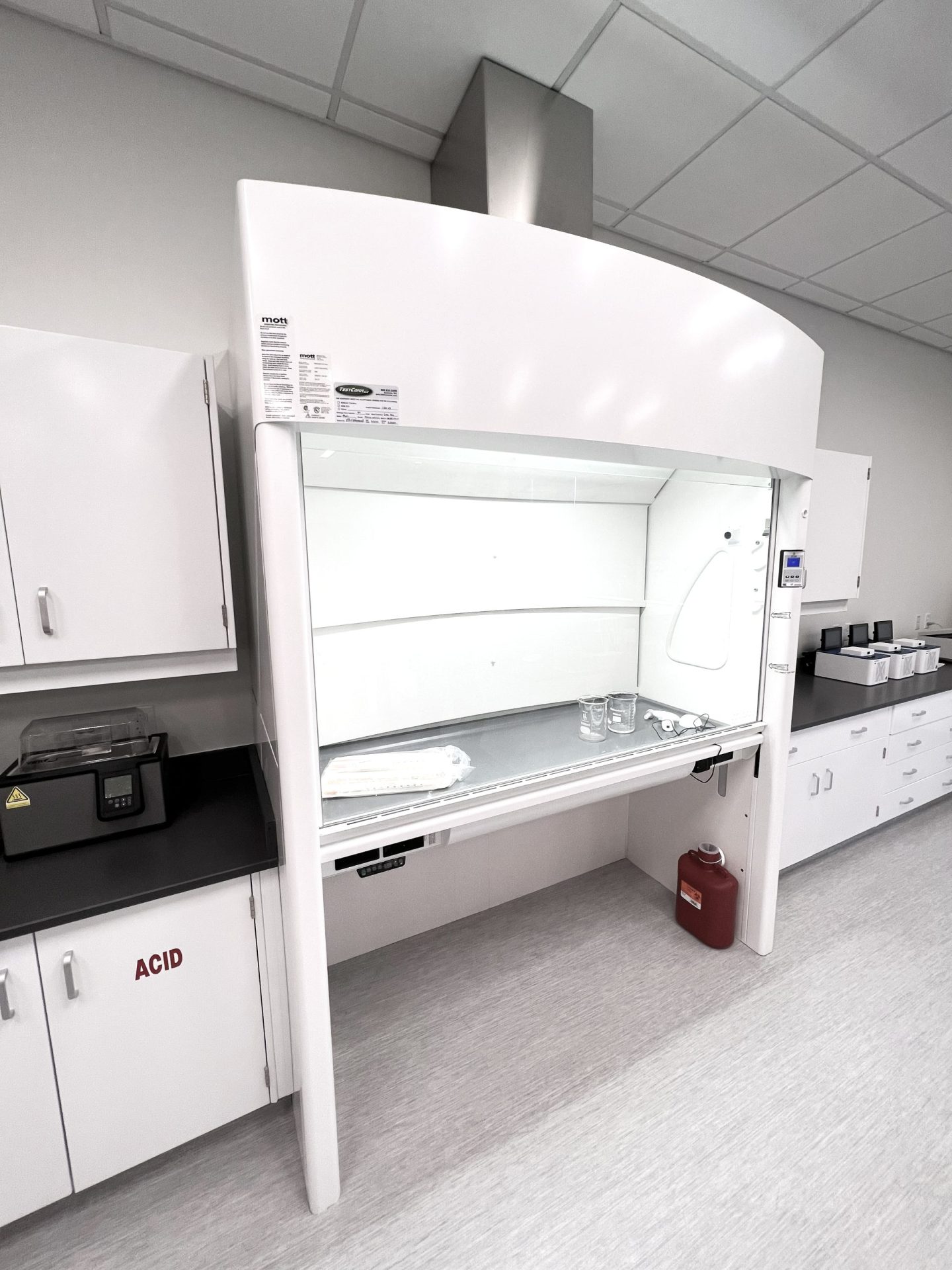 Gonzaga UW HSB 1176e Optima fume hood and painted steel casework, in a lab